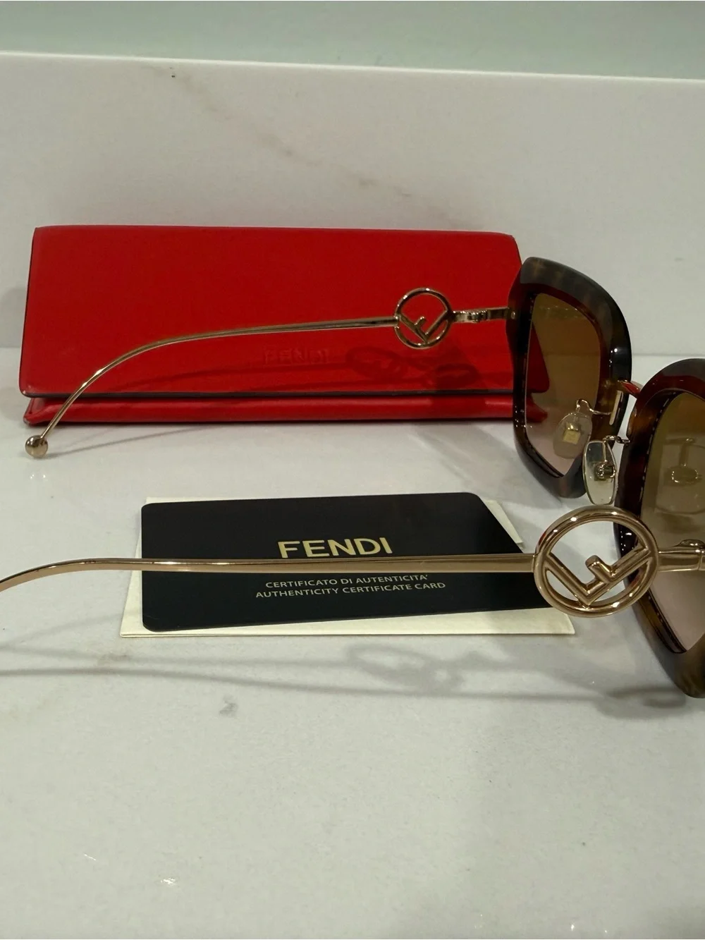 Authentic Fendi Brown Tortoiseshell Gradient Lens Women's Sunglasses